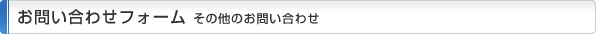 お問い合わせフォーム その他のお問い合わせ